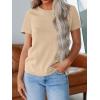 imageREORIA Womens Summer Crewneck Short Sleeve Cotton Tunic Tops Loose Fit Solid T Shirts 2025 Basic TeesSand