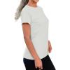 imageREORIA Womens Summer Crewneck Short Sleeve Cotton Tunic Tops Loose Fit Solid T Shirts 2025 Basic TeesWhite