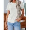 imageREORIA Womens Summer Crewneck Short Sleeve Cotton Tunic Tops Loose Fit Solid T Shirts 2025 Basic TeesWhite