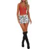 imageREORIA Womens Summer Sexy Square Neck Sleeveless Going Out Trendy Lace Bustier Tank Crop TopsRusty Red