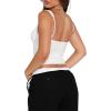 imageREORIA Womens Summer Sexy Square Neck Sleeveless Going Out Trendy Lace Bustier Tank Crop TopsWhite