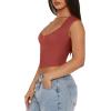 imageREORIA Womens Trendy Butsmooth Sexy Casual V Neck Double Lined Sleeveless Slimming Going Out Crop Tank TopRusty Red