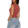 imageREORIA Womens Trendy Butsmooth Sexy Casual V Neck Double Lined Sleeveless Slimming Going Out Crop Tank TopRusty Red