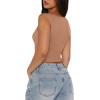 imageREORIA Womens Trendy Butsmooth Sexy Casual V Neck Double Lined Sleeveless Slimming Going Out Crop Tank TopSienna