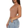 imageREORIA Womens Trendy Butsmooth Sexy Casual V Neck Double Lined Sleeveless Slimming Going Out Crop Tank TopSienna
