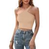 imageREORIA Womens Trendy Sexy One Shoulder Double Lined Seamless Backless Sleeveless Going Out Trendy Crop Tank TopsNude