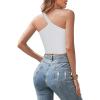 imageREORIA Womens Trendy Sexy One Shoulder Double Lined Seamless Backless Sleeveless Going Out Trendy Crop Tank TopsWhite