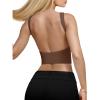 imageREORIA Womens Sexy Open Back High Neck Sleeveless Tank Top Y2k Trendy Backless Crop TopsCoffee