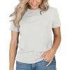 imageREORIA Womens Summer Crewneck Short Sleeve Cotton Tunic Tops Loose Fit Solid T Shirts 2025 Basic TeesWhite