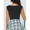 imageREORIA Butsmooth Womens Trendy Sexy Casual V Neck Double Lined Sleeveless Slimming Going Out Tank Top BodysuitsBlack
