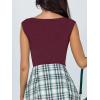 imageREORIA Butsmooth Womens Trendy Sexy Casual V Neck Double Lined Sleeveless Slimming Going Out Tank Top BodysuitsBurgundy
