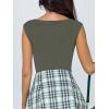 imageREORIA Butsmooth Womens Trendy Sexy Casual V Neck Double Lined Sleeveless Slimming Going Out Tank Top BodysuitsGrey Green