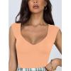 imageREORIA Butsmooth Womens Trendy Sexy Casual V Neck Double Lined Sleeveless Slimming Going Out Tank Top BodysuitsPeach Fuzz