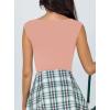 imageREORIA Butsmooth Womens Trendy Sexy Casual V Neck Double Lined Sleeveless Slimming Going Out Tank Top BodysuitsPink