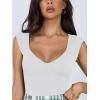 imageREORIA Butsmooth Womens Trendy Sexy Casual V Neck Double Lined Sleeveless Slimming Going Out Tank Top BodysuitsWhite
