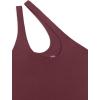 imageREORIA Butsmooth Womens Trendy Sexy Plunge One Shoulder Sleeveless V Backless Going Out Tank Bodysuits TopsBurgundy
