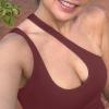imageREORIA Butsmooth Womens Trendy Sexy Plunge One Shoulder Sleeveless V Backless Going Out Tank Bodysuits TopsBurgundy