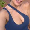 imageREORIA Butsmooth Womens Trendy Sexy Plunge One Shoulder Sleeveless V Backless Going Out Tank Bodysuits TopsDark Blue