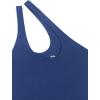 imageREORIA Butsmooth Womens Trendy Sexy Plunge One Shoulder Sleeveless V Backless Going Out Tank Bodysuits TopsDark Blue
