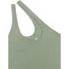 imageREORIA Butsmooth Womens Trendy Sexy Plunge One Shoulder Sleeveless V Backless Going Out Tank Bodysuits TopsDark Green