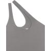 imageREORIA Butsmooth Womens Trendy Sexy Plunge One Shoulder Sleeveless V Backless Going Out Tank Bodysuits TopsDeep Grey