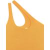 imageREORIA Butsmooth Womens Trendy Sexy Plunge One Shoulder Sleeveless V Backless Going Out Tank Bodysuits TopsGolden