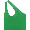 imageREORIA Butsmooth Womens Trendy Sexy Plunge One Shoulder Sleeveless V Backless Going Out Tank Bodysuits TopsGreen