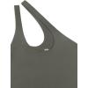 imageREORIA Butsmooth Womens Trendy Sexy Plunge One Shoulder Sleeveless V Backless Going Out Tank Bodysuits TopsGrey Green