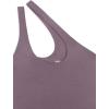 imageREORIA Butsmooth Womens Trendy Sexy Plunge One Shoulder Sleeveless V Backless Going Out Tank Bodysuits TopsGrey Green Purple