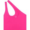 imageREORIA Butsmooth Womens Trendy Sexy Plunge One Shoulder Sleeveless V Backless Going Out Tank Bodysuits TopsNeon Rose Red