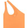 imageREORIA Butsmooth Womens Trendy Sexy Plunge One Shoulder Sleeveless V Backless Going Out Tank Bodysuits TopsOrange