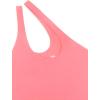 imageREORIA Butsmooth Womens Trendy Sexy Plunge One Shoulder Sleeveless V Backless Going Out Tank Bodysuits TopsPeach Pink