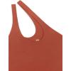 imageREORIA Butsmooth Womens Trendy Sexy Plunge One Shoulder Sleeveless V Backless Going Out Tank Bodysuits TopsRusty Red