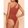 imageREORIA Butsmooth Womens Trendy Sexy Plunge One Shoulder Sleeveless V Backless Going Out Tank Bodysuits TopsRusty Red