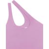 imageREORIA Butsmooth Womens Trendy Sexy Plunge One Shoulder Sleeveless V Backless Going Out Tank Bodysuits TopsViolet