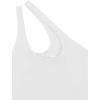 imageREORIA Butsmooth Womens Trendy Sexy Plunge One Shoulder Sleeveless V Backless Going Out Tank Bodysuits TopsWhite