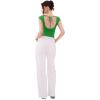 imageREORIA Womens Backless Tie Boat Neck Short Sleeve TShirt Tops Elegant Slim Fit Top 2025 SpringSummer Designer CollectionKelly Green