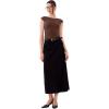 imageREORIA Womens Backless Tie Boat Neck Short Sleeve TShirt Tops Elegant Slim Fit Top 2025 SpringSummer Designer CollectionShaved Chocolate