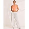 imageREORIA Womens Lace Crewneck Sleeveless Camisole Tank Crop Tops 2024 SpringSummer Designer CollectionPeach Nectar