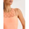 imageREORIA Womens Lace Crewneck Sleeveless Camisole Tank Crop Tops 2024 SpringSummer Designer CollectionPeach Nectar