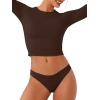 imageREORIA Womens Long Sleeve Crew Neck Double Layer Crop Top 2025 FallWinter Designer CollectionCocoa