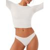 imageREORIA Womens Long Sleeve Crew Neck Double Layer Crop Top 2025 FallWinter Designer CollectionOffwhite