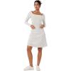 imageREORIA Womens Long Sleeve Square Neck Top Double Layer Reversible Sexy Crop Tops 2025 FallWinter Designer CollectionOffwhite