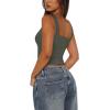 imageREORIA Womens Summer Sexy Deep V Neck Sleeveless Slim Fit Trendy Y2k Corset Cami Crop Tank TopsGrey Green