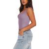 imageREORIA Womens Summer Sexy Deep V Neck Sleeveless Slim Fit Trendy Y2k Corset Cami Crop Tank TopsHazy Lilac