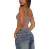 imageREORIA Womens Summer Sexy Deep V Neck Sleeveless Slim Fit Trendy Y2k Corset Cami Crop Tank TopsKhaki