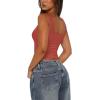 imageREORIA Womens Summer Sexy Deep V Neck Sleeveless Slim Fit Trendy Y2k Corset Cami Crop Tank TopsRusty Red