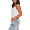 imageREORIA Womens Summer Sexy Deep V Neck Sleeveless Slim Fit Trendy Y2k Corset Cami Crop Tank TopsWhite