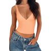 imageREORIA Womens Summer Sexy Deep V Neck Sleeveless Slim Fit Trendy Y2k Corset Cami Crop Tank TopsPeach Fuzz