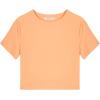 imageREORIA Butsmooth Womens Basic Cute Short Sleeve High Neck Double Lined Tight T Shirts Crop Tops TeesOrange Powder